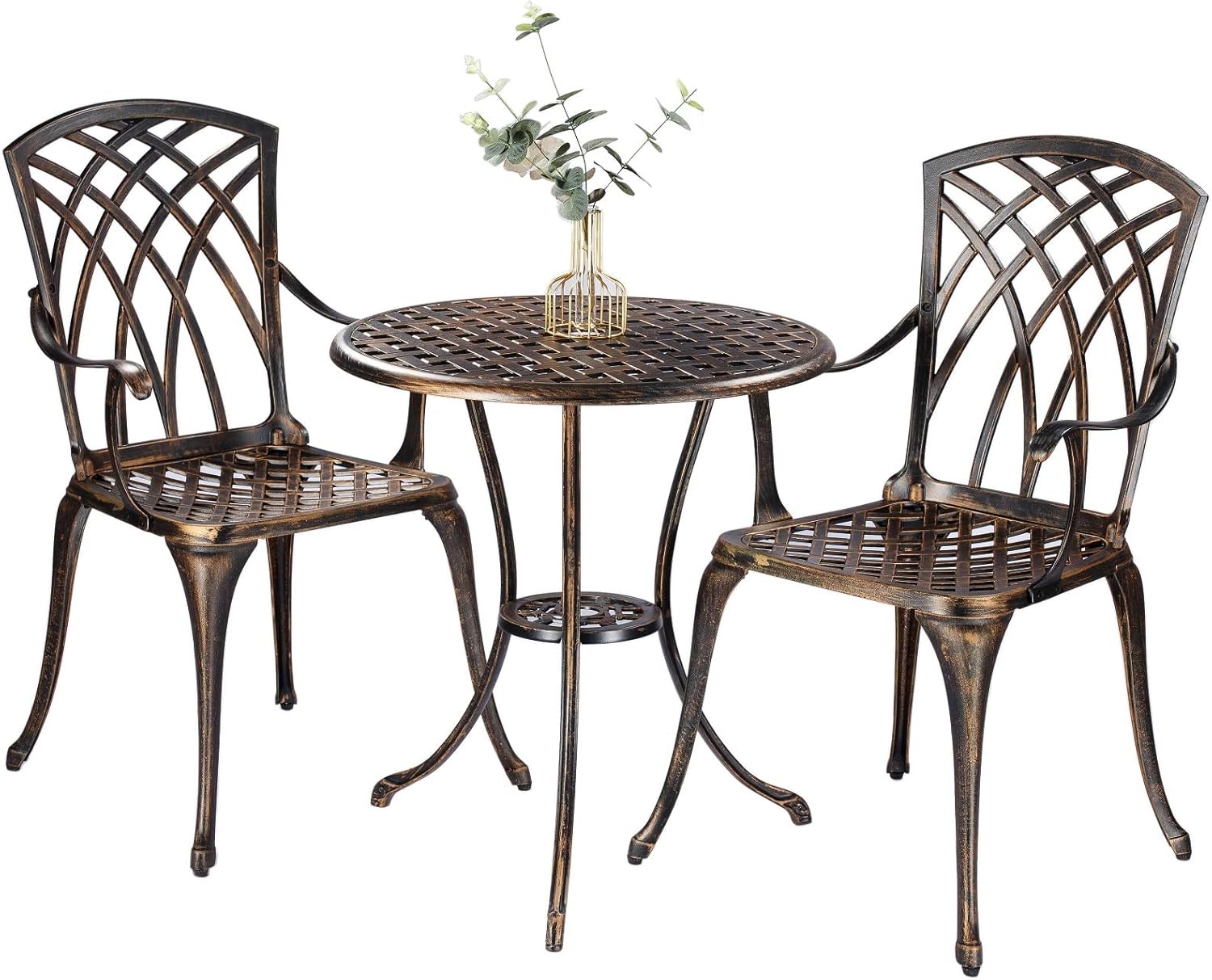 Outdoor Furniture For Patio - Bronze rust-resistant cast aluminum 3-piece outdoor