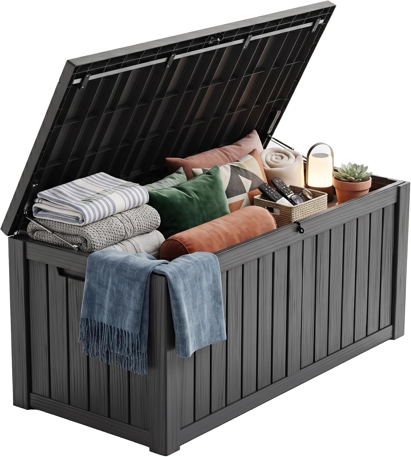 Outdoor Furniture Cushions - 200 Gallon Lockable Resin Deck Box,