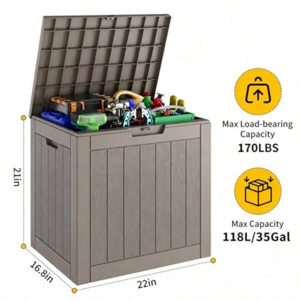 35 Gallon Outdoor Storage Box, - Outdoor Furniture Cushions recension och pris