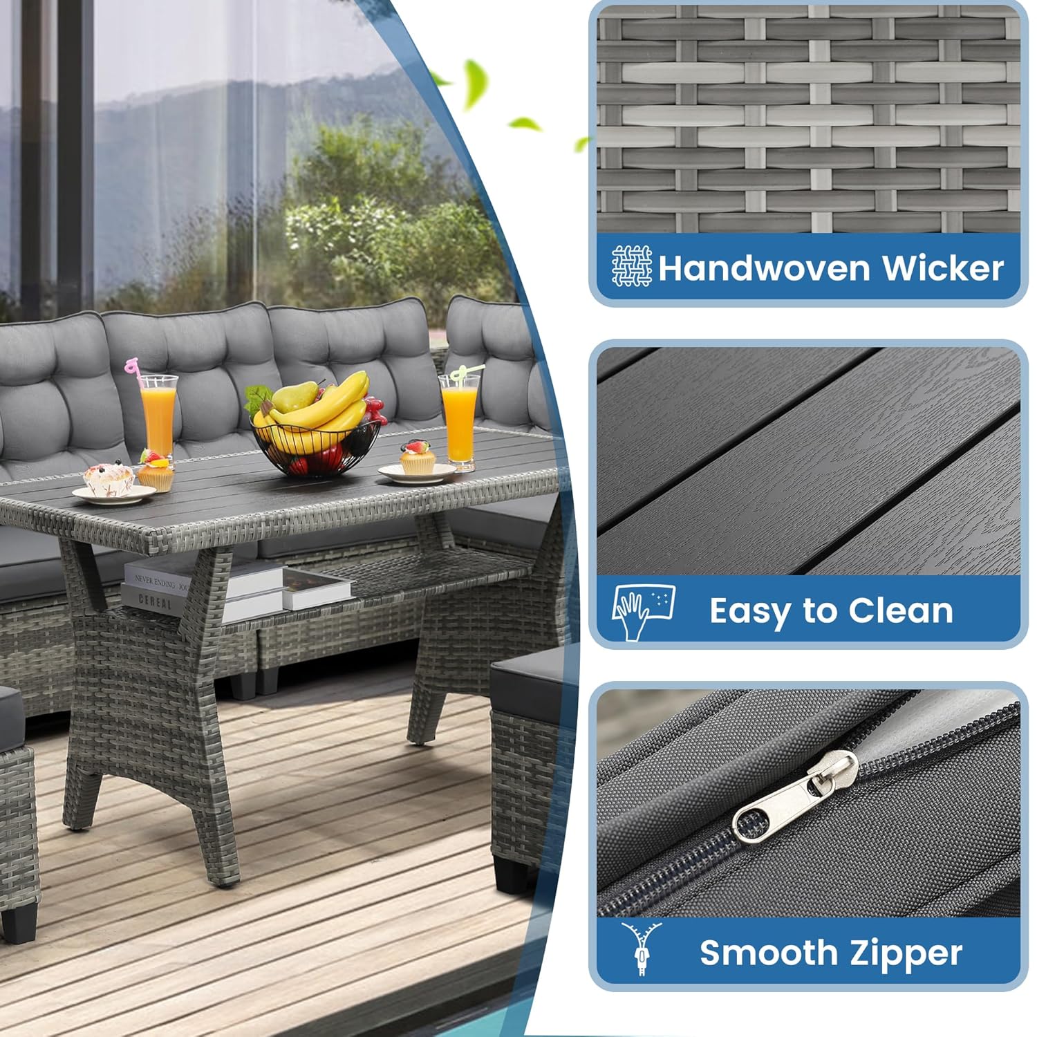 6 Piece Patio Furniture Set, D - Outdoor Furniture Dining Set recension och pris