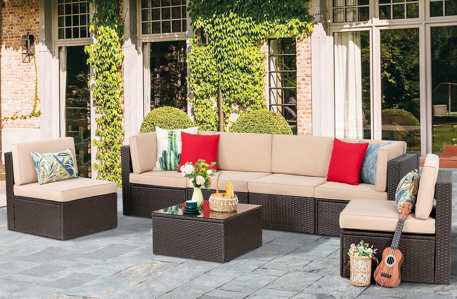 8-Piece Patio Furniture Set wi - Outdoor Furniture With Fire Pit Table recension och pris
