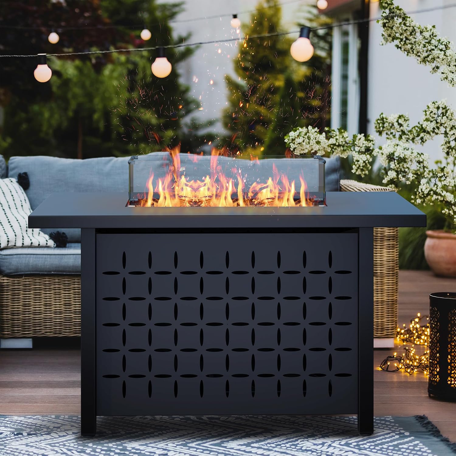 8-Piece Patio Furniture Set wi - Outdoor Furniture With Fire Pit Table recension och pris