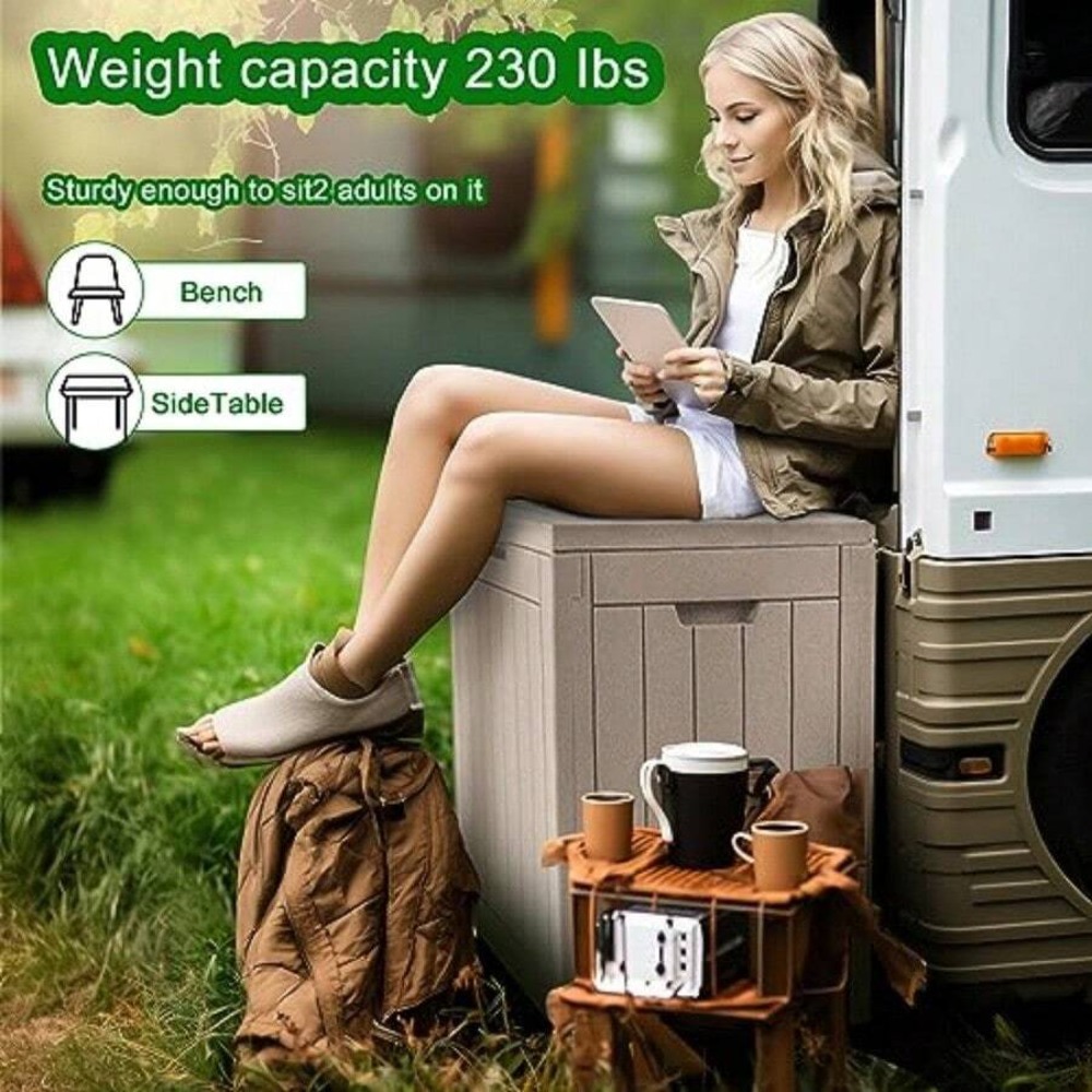 Lockable Resin Deck Box Outdoo - Outdoor Furniture Cushions recension och pris