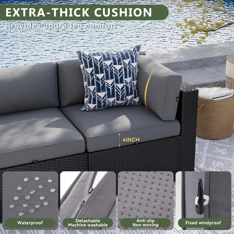 Aoxun 8 Piece Patio Furniture  - Outdoor Furniture With Fire Pit Table recension och pris