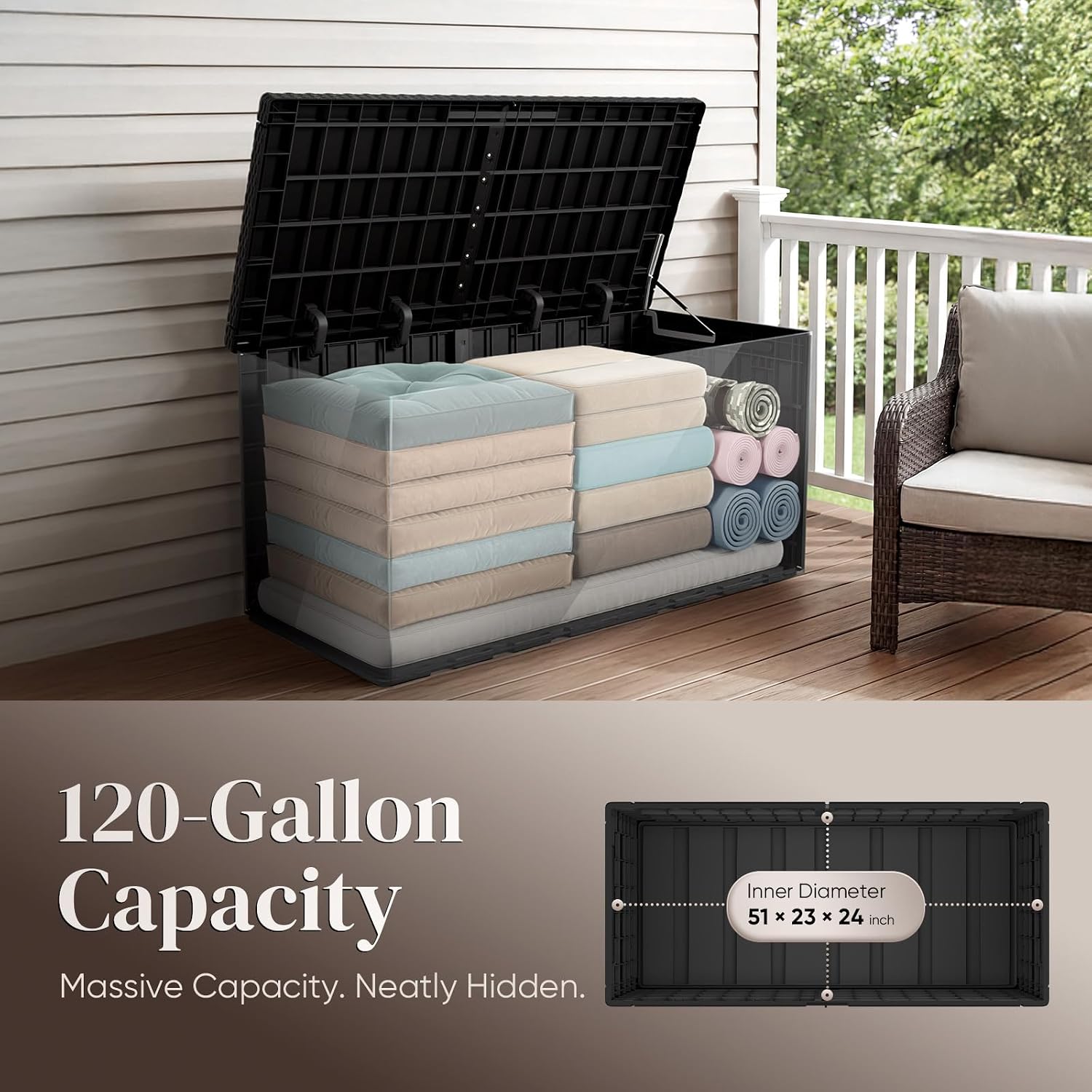 120 Gallon Large Outdoor Stora - Outdoor Furniture Cushions recension och pris