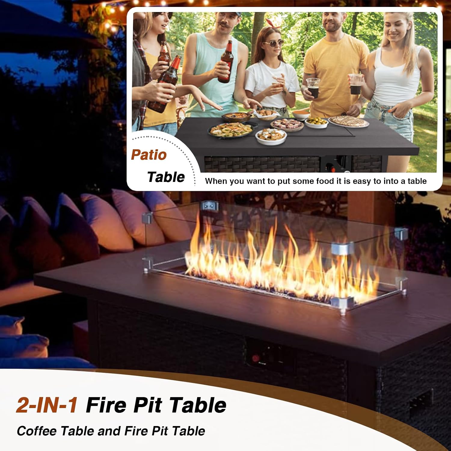 Patio Furniture Set with Fire  - Outdoor Furniture With Fire Pit Table recension och pris