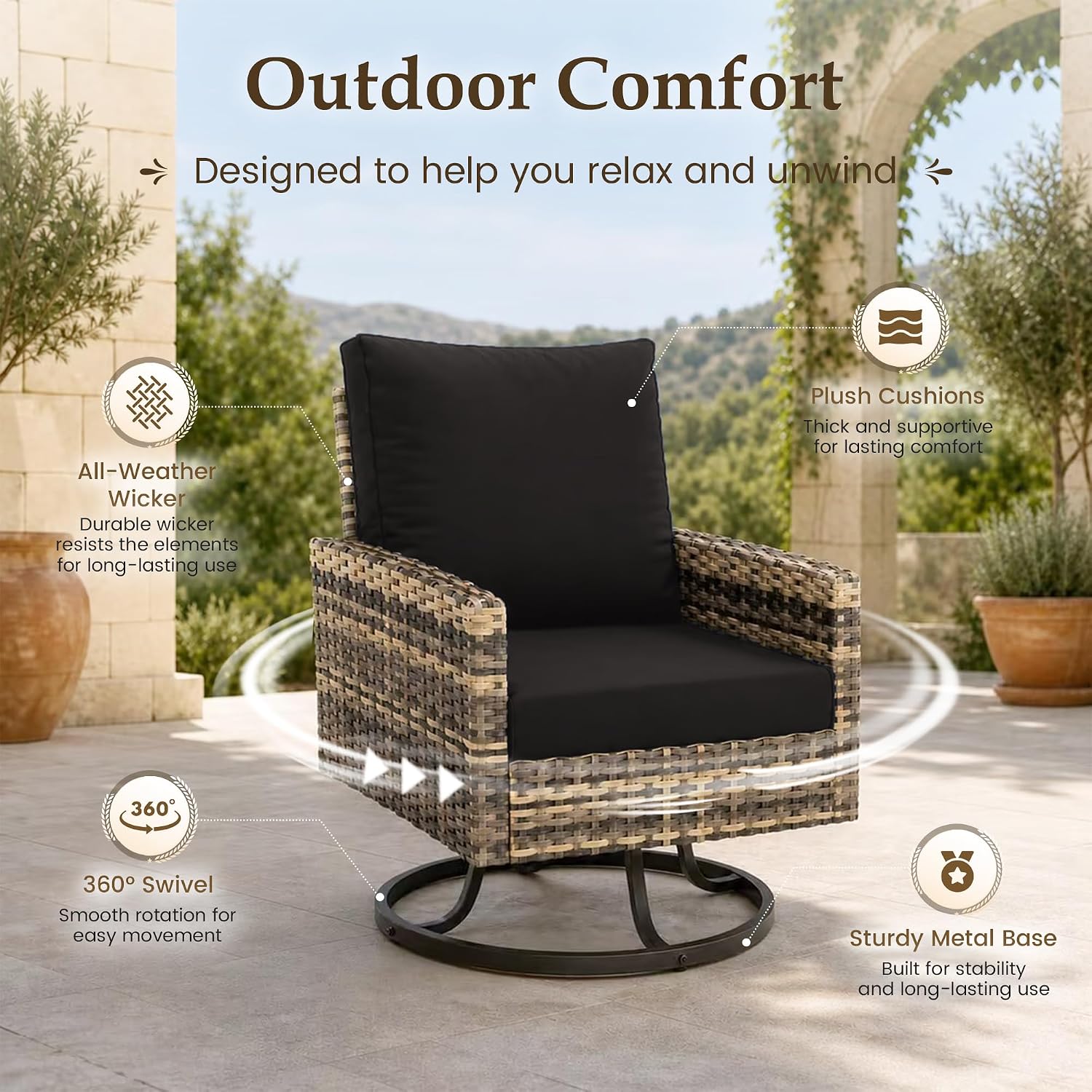 7-Piece Patio Furniture Set wi - Outdoor Furniture With Fire Pit Table recension och pris