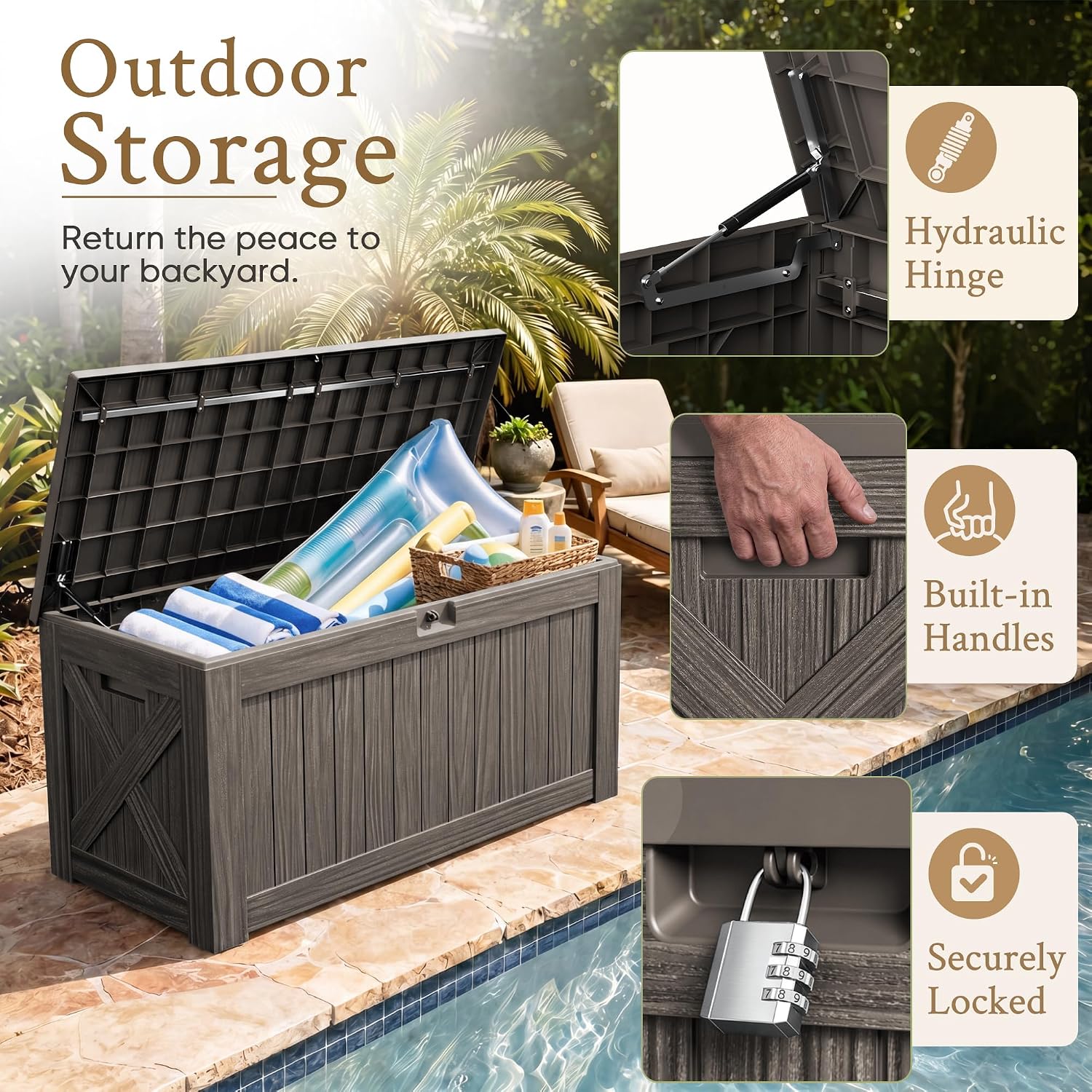 120 Gallon Large Deck Box Outd - Outdoor Furniture Cushions recension och pris