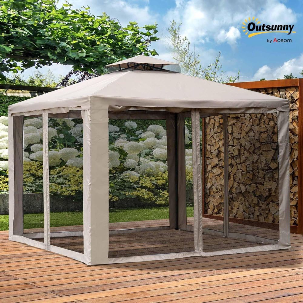 9.6' x 9.6' Patio Gazebo, Outd - Outdoor Furniture For Patio recension och pris