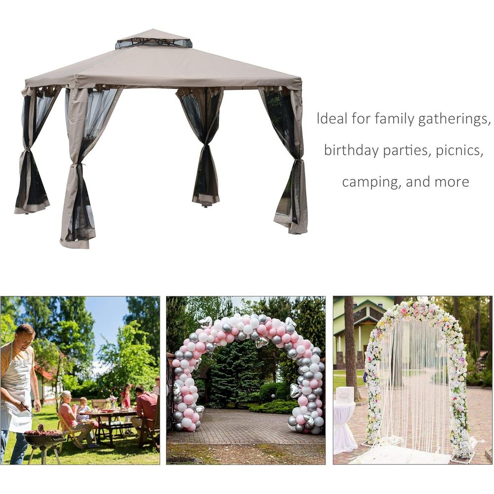 9.6' x 9.6' Patio Gazebo, Outd - Outdoor Furniture For Patio recension och pris