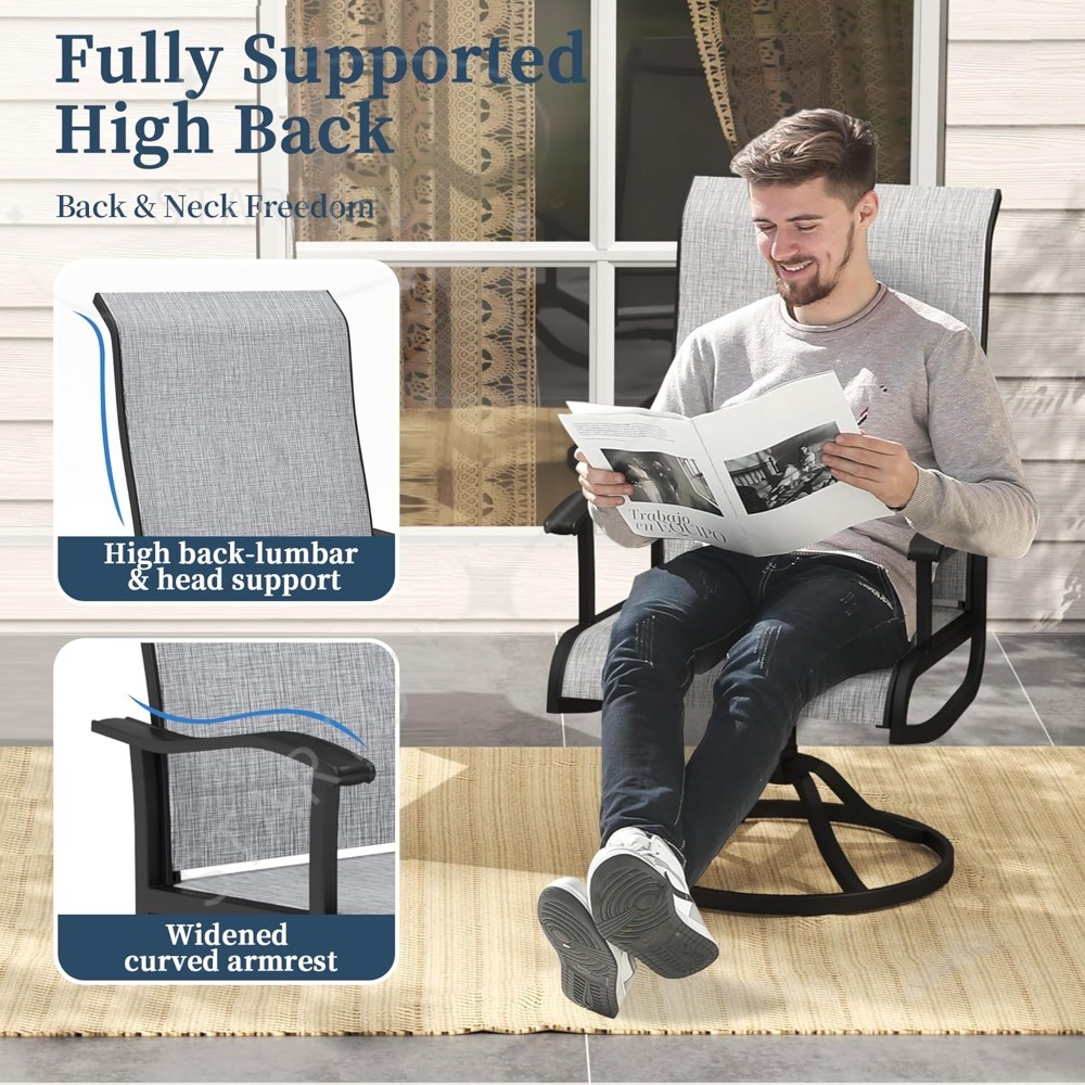 Patio Swivel Chairs Set Outdoo - Outdoor Furniture Dining Set recension och pris