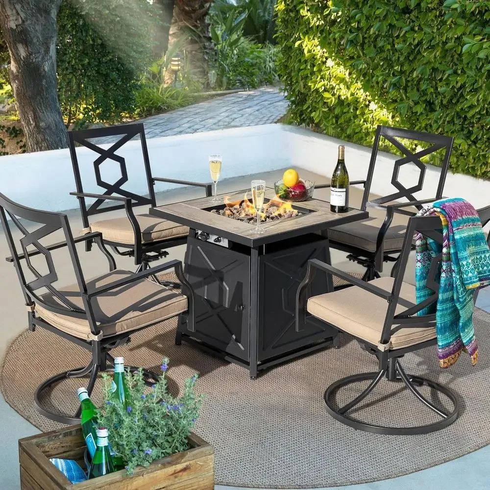 5-Piece Outdoor Patio Furnitur - Outdoor Furniture With Fire Pit Table recension och pris